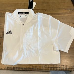 Adidas short sleeve jacket WHITE size large 1/4 zip